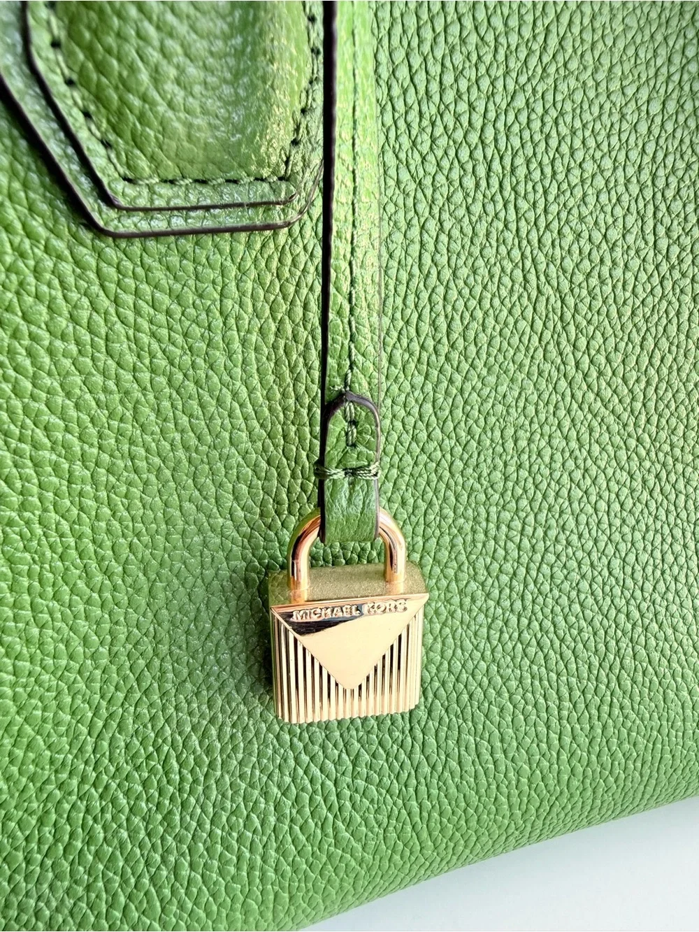 Michael Kors Mercer Medium Pebbled Leather Green Crossbody Hand Bag Purse